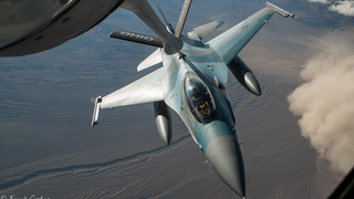 Check Out This Aggressor F-16 Refueling Over A Sandstorm
